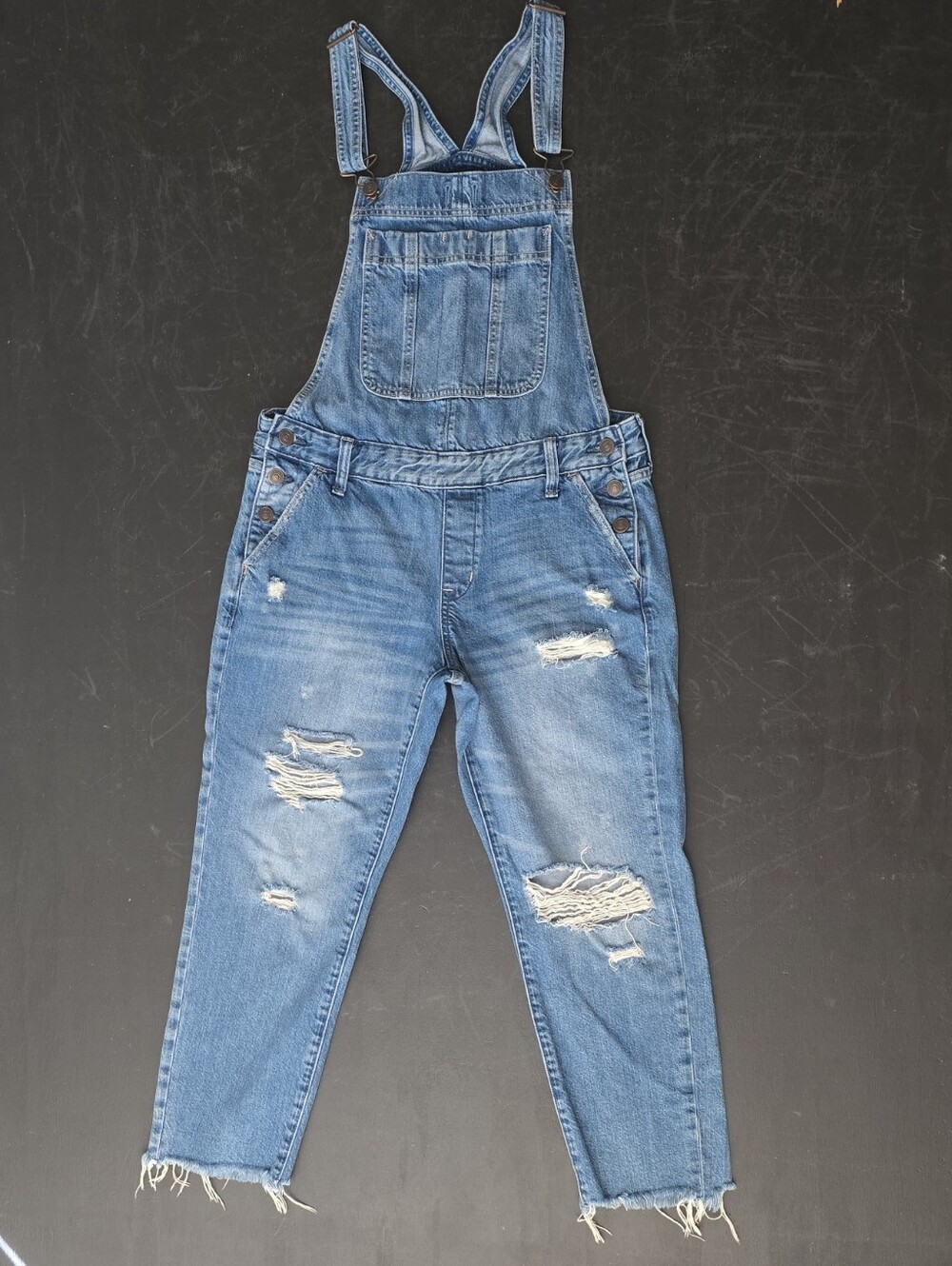 Abercrombie & Fitch Light Blue Denim Overalls